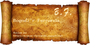 Bognár Fernanda névjegykártya